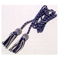 White & Blue Silk Bugle Cord